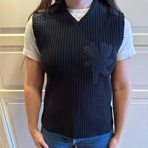 NWT Heaven by Marc Jacobs Black Ribbed Knit Vest
